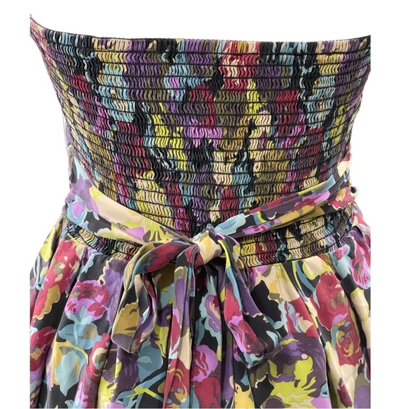 Betsey Johnson Strapless Floral Silk Dress - Picture 9 of 12
